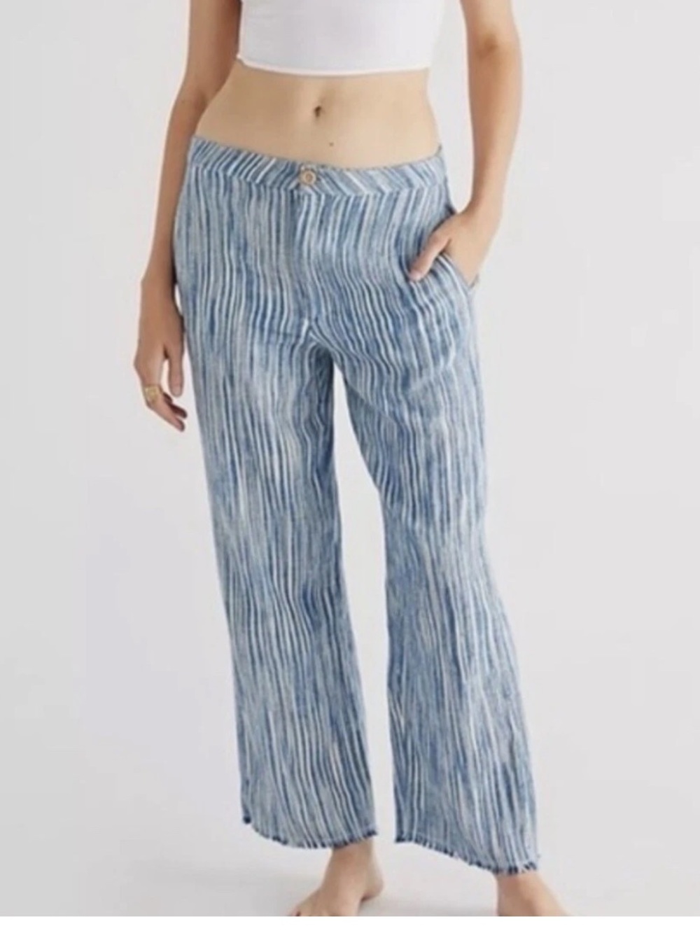 Free People Striped Wide-Leg Pants